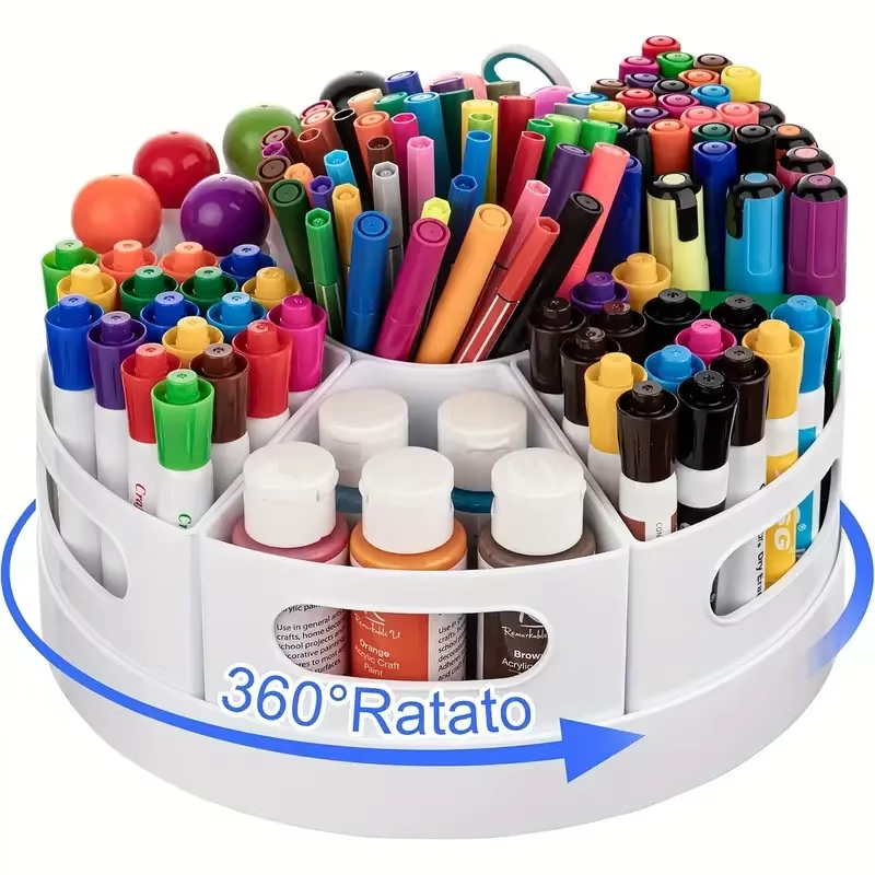 Tech Accessories For Office Desk - 360 ° Draaibare bureau-organizer met 7