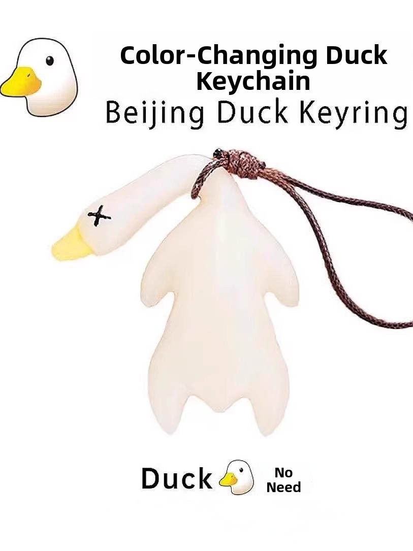 Tech Keychain Accessories - Zwarte Tech UV-reactieve gebraden eend sleutelhanger,