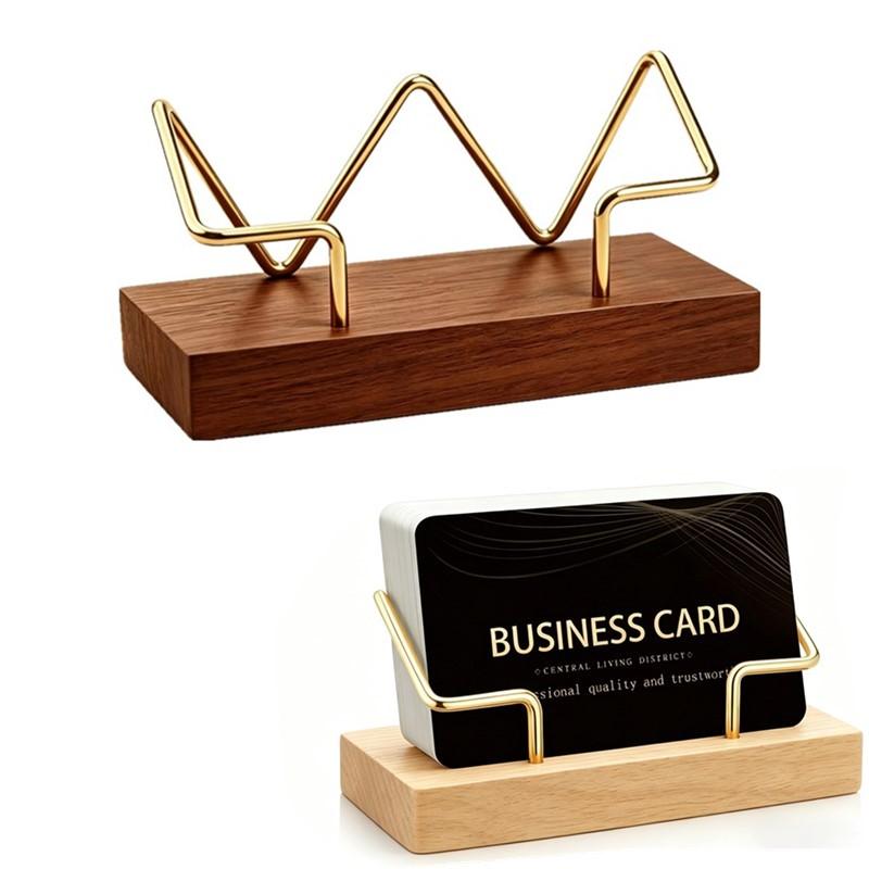 Tech Accessories For Office Desk - 【A8】Houten visitekaartjeshouder, organisator, bureau-displaystandaard, tafelblad, opbergaccessoires
