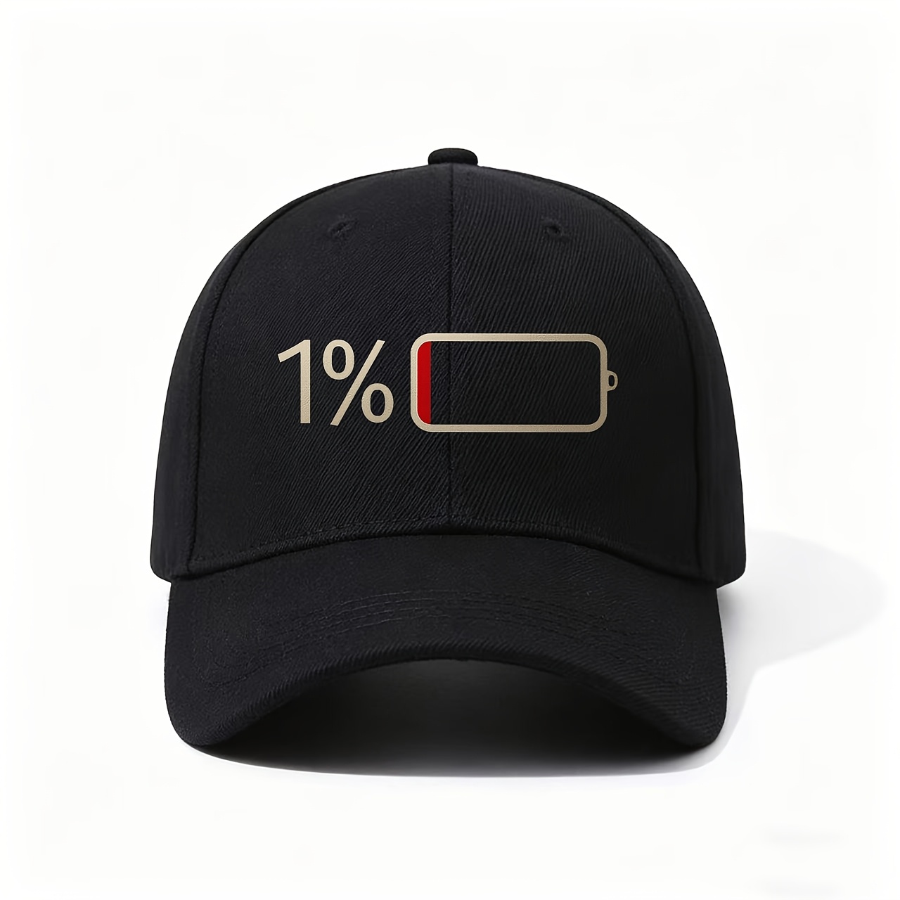 Tech Accessories Icon - Ontwerp batterijicoon, 1% laadindicatie, minimalistische digitale
