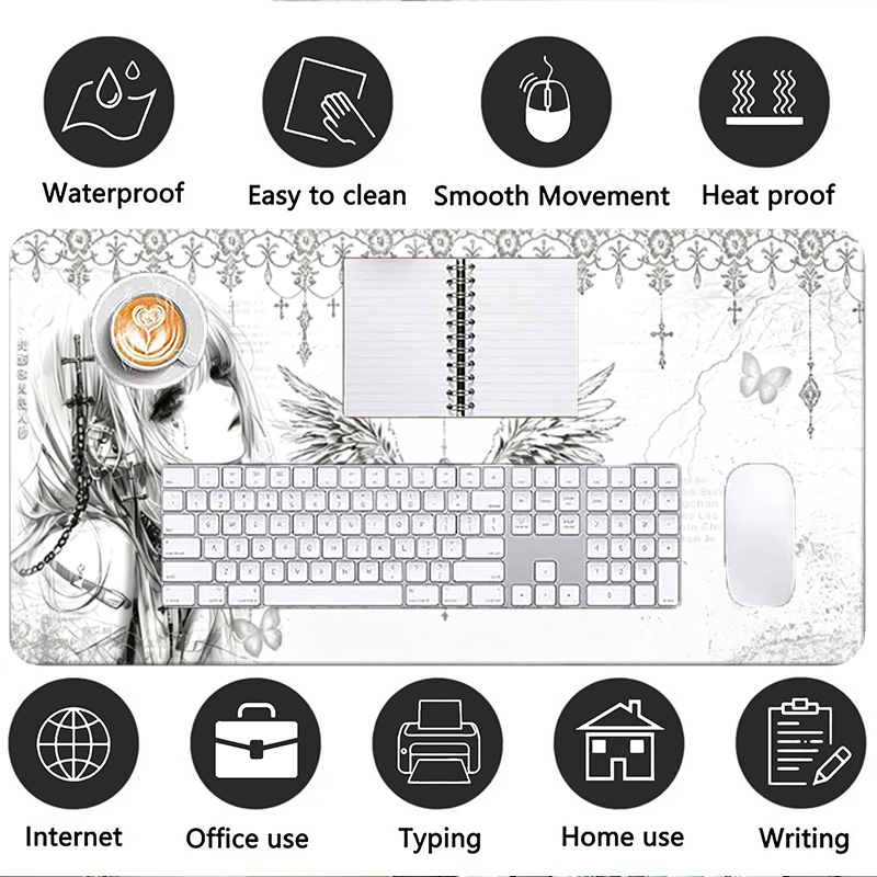 Leren muismat Zwart Wit Anime  - Tech Accessories For Office Desk recensie en prijs